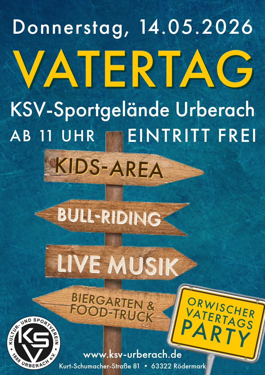 Vatertag 2026 beim KSV Urberach – Feiern, Musik und Familienprogramm